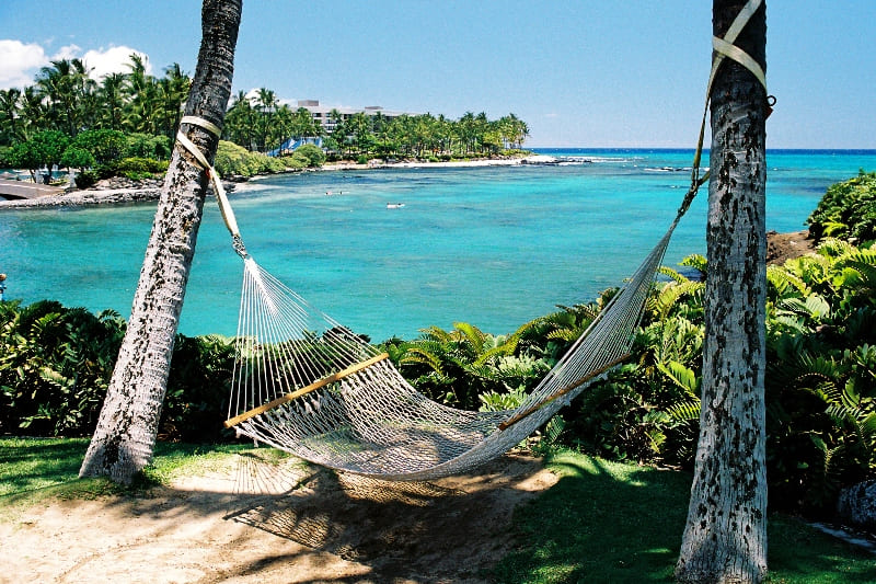 Beach side and hammock with a perfect island view